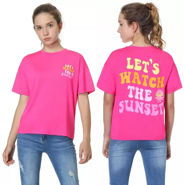 Mebius Girls Toddler Graphic Tees T Shirts Letter Print Summer Casual Short Sleeve Crewneck Preppy Cute Top 3T12YSet 1regular