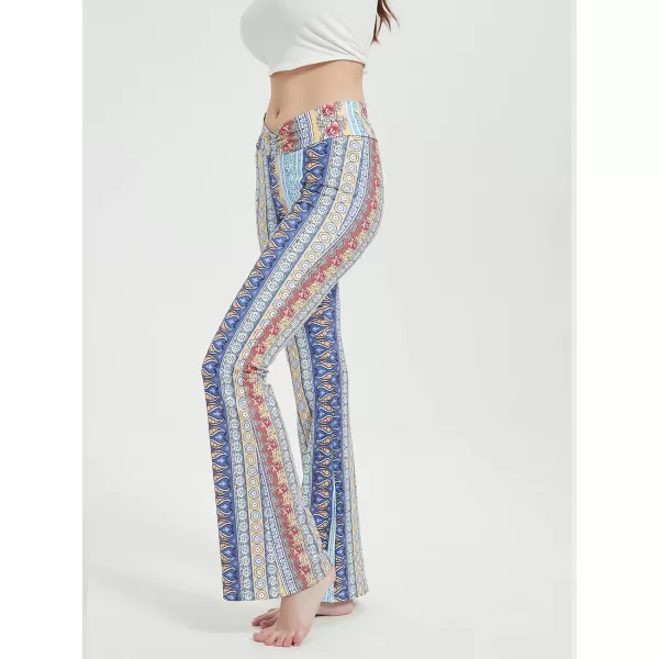 Womens Y2K Pants Flare Leggings Low Rise V Crossover Bootcut Yoga Pants Petite Casual WorkoutBoho Print