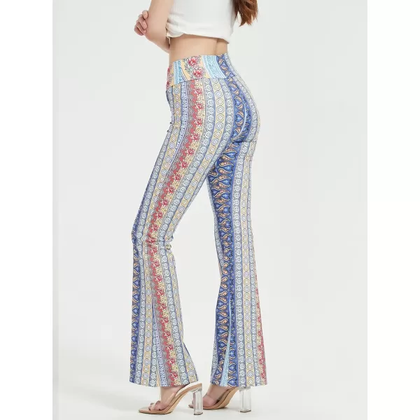 Womens Y2K Pants Flare Leggings Low Rise V Crossover Bootcut Yoga Pants Petite Casual WorkoutBoho Print