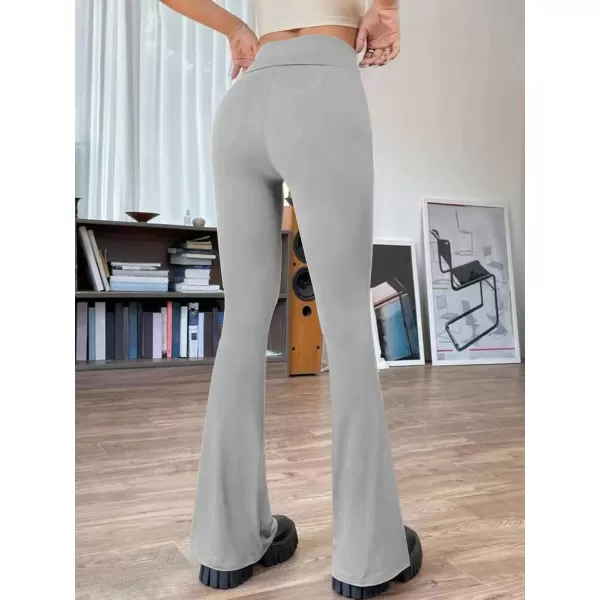 Womens Y2K Pants Flare Leggings Low Rise V Crossover Bootcut Yoga Pants Petite Casual WorkoutGrey
