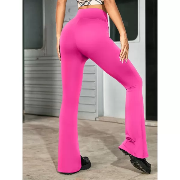 Womens Y2K Pants Flare Leggings Low Rise V Crossover Bootcut Yoga Pants Petite Casual WorkoutPink