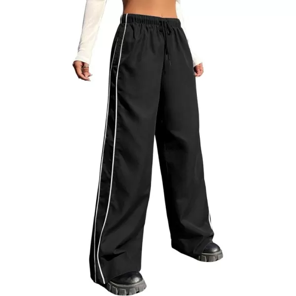 Mebius Girls Cargo Pants Parachute Hiking Joggers Hip Hop Dance with Pockets Baggy Trousers for Kids 814YAblack