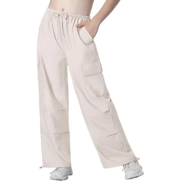 Mebius Girls Cargo Pants Parachute Hiking Joggers Hip Hop Dance with Pockets Baggy Trousers for Kids 814YEkhaki