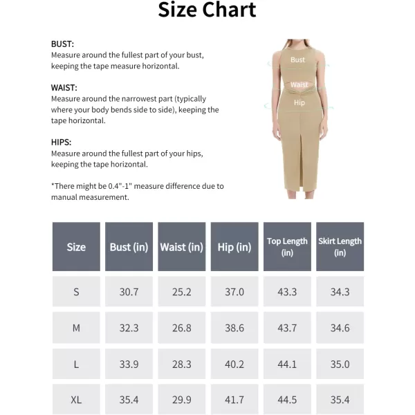 Womens 2 Piece Summer Outfits Crew Neck Crop Top V Cut Split Bodycon Ruched Midi Skirt Set Solid Set for Casual PartyBrown