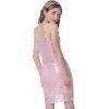 imageMebius Girls Bodycon Sparkly Dress Spaghetti Strap Sequin Party Dance Tight Sleeveless Short Pencil Dresses 814YPink