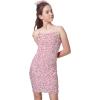 imageMebius Girls Bodycon Sparkly Dress Spaghetti Strap Sequin Party Dance Tight Sleeveless Short Pencil Dresses 814YVelvet Sequin Pink