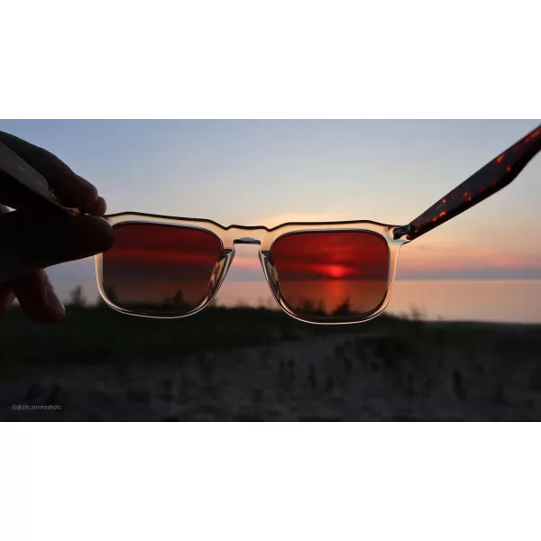 CARFIA Acetate Polarized Mens Sunglasses UV Protection Retro Fashion Cool Glasses for Driving Golf Fishing CA53525 Brown Frame Brown Gradient Lens