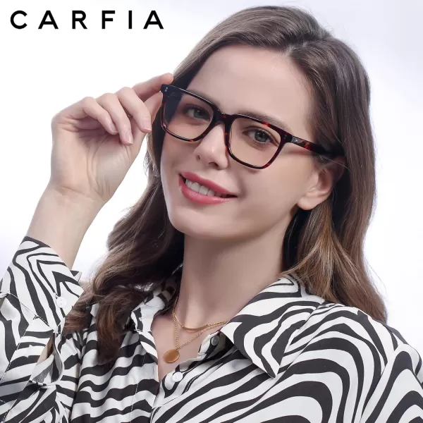 CARFIA Blue Light Blocking Glasses  Square Eyeglasses Filter Blue Ray Computer Game Glasses CA5354D Flowers Frame Blue Light Glasses