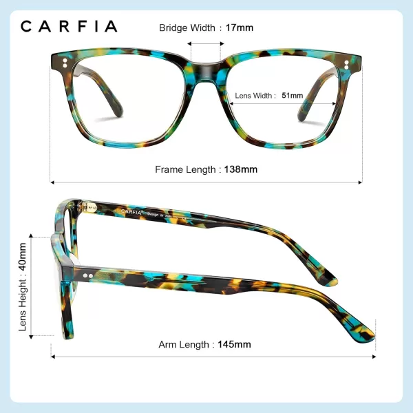 CARFIA Blue Light Blocking Glasses  Square Eyeglasses Filter Blue Ray Computer Game Glasses CA5354D Flowers Frame Blue Light Glasses