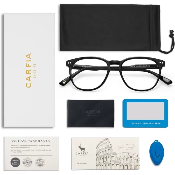 CARFIA Blue Light Glasses for Women Lightweight Cute Computer Gaming Glasses Blue Light Blocker Revo LensesA1 Black Frame Antiblue Lens