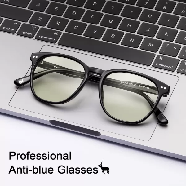CARFIA Blue Light Glasses for Women Lightweight Cute Computer Gaming Glasses Blue Light Blocker Revo LensesA1 Black Frame Antiblue Lens