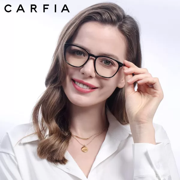 CARFIA Blue Light Glasses for Women Lightweight Cute Computer Gaming Glasses Blue Light Blocker Revo LensesA1 Black Frame Antiblue Lens