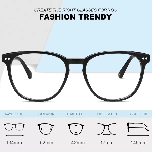 CARFIA Blue Light Glasses for Women Lightweight Cute Computer Gaming Glasses Blue Light Blocker Revo LensesA1 Black Frame Antiblue Lens
