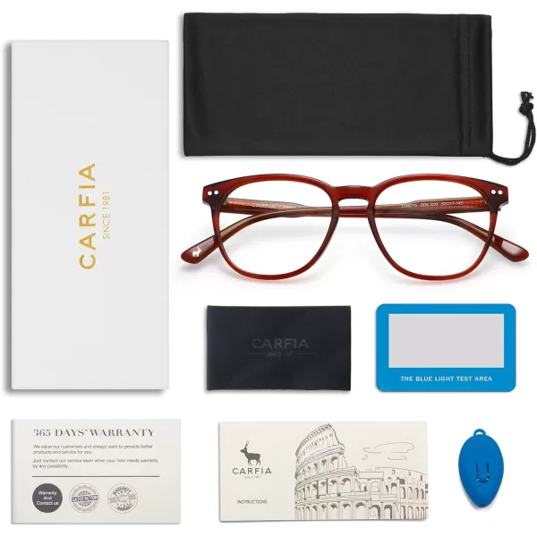CARFIA Blue Light Glasses for Women Lightweight Cute Computer Gaming Glasses Blue Light Blocker Revo LensesA2 Red Frame Antiblue Lens