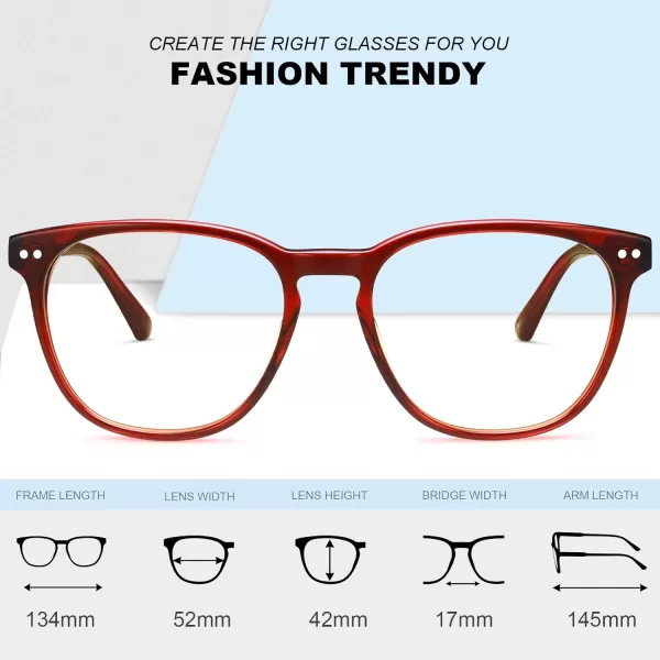 CARFIA Blue Light Glasses for Women Lightweight Cute Computer Gaming Glasses Blue Light Blocker Revo LensesA2 Red Frame Antiblue Lens