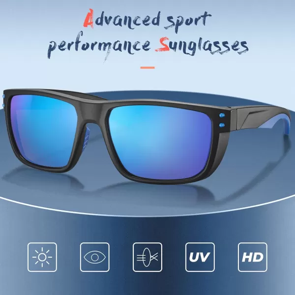 CARFIA Classic Polarized Sunglasses for Men Sport Outdoor Driving Hiking Boating Sea Fishing Square Wrapround Shades