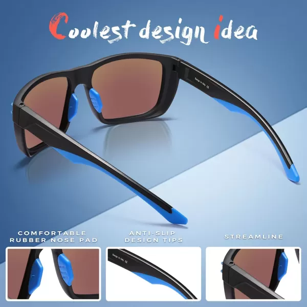 CARFIA Classic Polarized Sunglasses for Men Sport Outdoor Driving Hiking Boating Sea Fishing Square Wrapround Shades