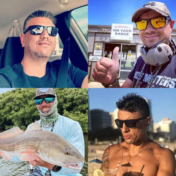 CARFIA Classic Polarized Sunglasses for Men Sport Outdoor Driving Hiking Boating Sea Fishing Square Wrapround Shades