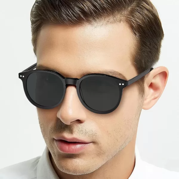 CARFIA Nonprescription Eyeglasses Mens Glasses Frames ampamp Clip on Magnetic Polarized Sunglasses Lens CF5063