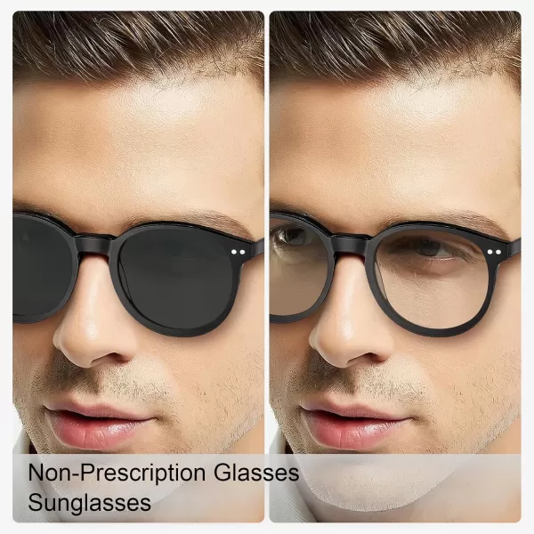 CARFIA Nonprescription Eyeglasses Mens Glasses Frames ampamp Clip on Magnetic Polarized Sunglasses Lens CF5063