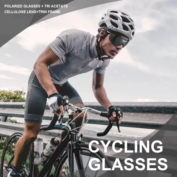 CARFIA Polarized Cycling Glasses Sport Sunglasses for Men 100 UV Blocking Goggles SunglassesBlack