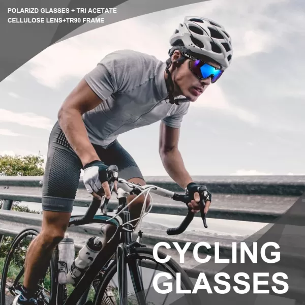 CARFIA Polarized Cycling Glasses Sport Sunglasses for Men 100 UV Blocking Goggles SunglassesBlue