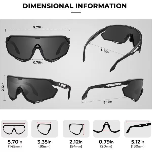 CARFIA Polarized Cycling Glasses Sport Sunglasses for Men 100 UV Blocking Goggles SunglassesClearblack