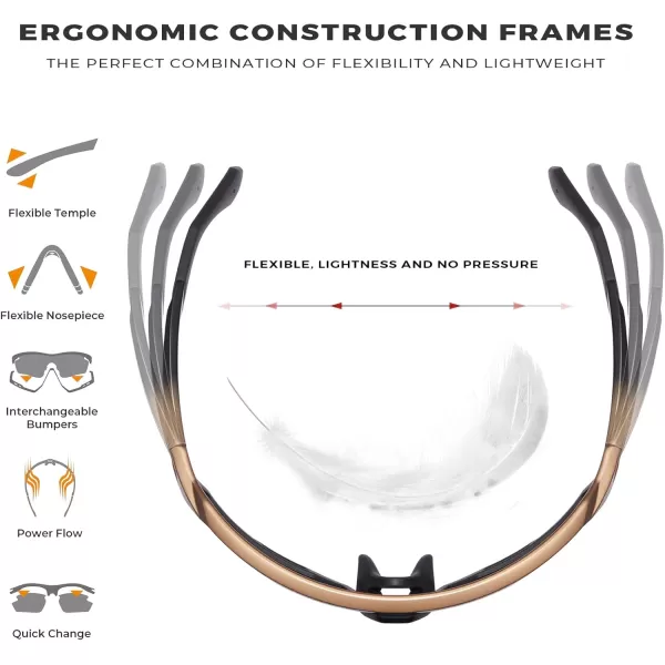 CARFIA Polarized Cycling Glasses Sport Sunglasses for Men 100 UV Blocking Goggles SunglassesMulticolor