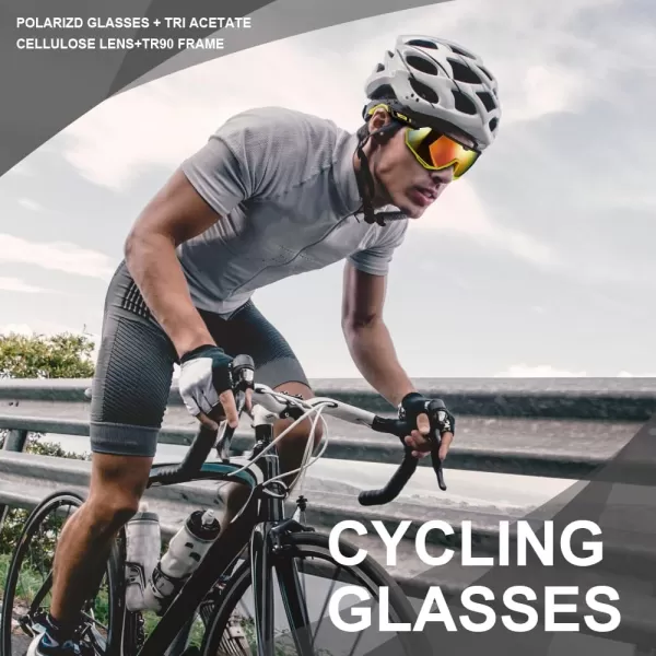 CARFIA Polarized Cycling Glasses Sport Sunglasses for Men 100 UV Blocking Goggles SunglassesYellow