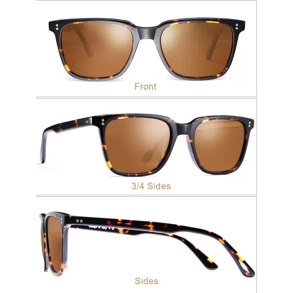 CARFIA Polarized Mens Sunglasses UV400 Protection for Driving Fishing Hiking Golf Outdoor Sport GlassesA2 Brown Lens