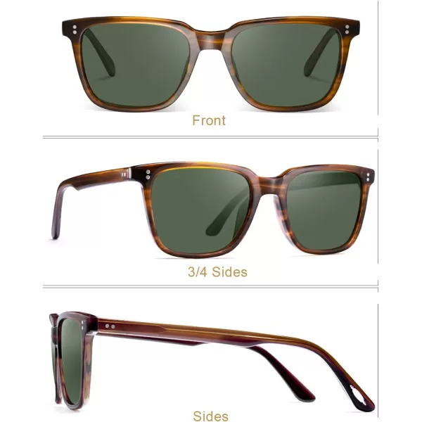 CARFIA Polarized Mens Sunglasses UV400 Protection for Driving Fishing Hiking Golf Outdoor Sport GlassesA2 Green Lens