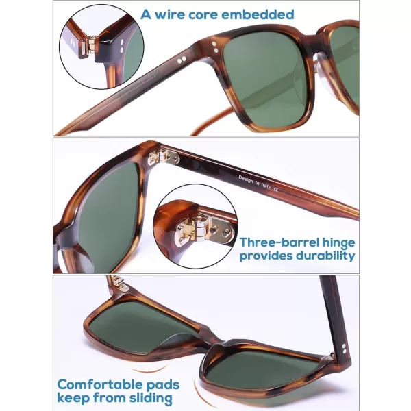 CARFIA Polarized Mens Sunglasses UV400 Protection for Driving Fishing Hiking Golf Outdoor Sport GlassesA2 Green Lens