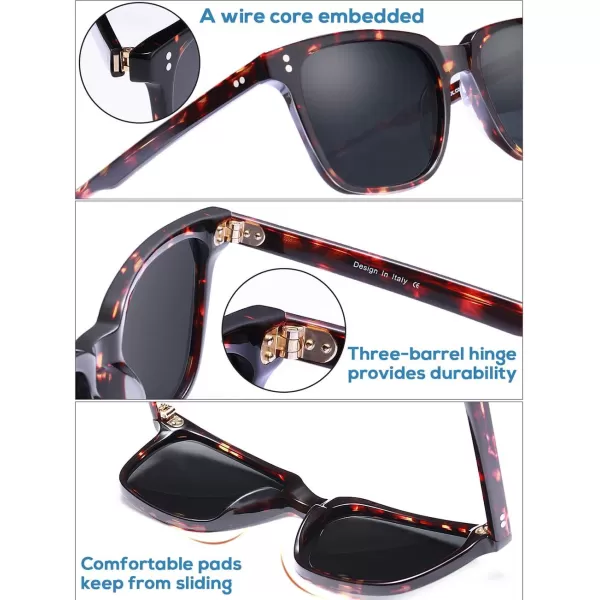 CARFIA Polarized Mens Sunglasses UV400 Protection for Driving Fishing Hiking Golf Outdoor Sport GlassesA2 Grey Lens Tortoise Frame