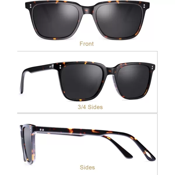 CARFIA Polarized Mens Sunglasses UV400 Protection for Driving Fishing Hiking Golf Outdoor Sport GlassesA2 Grey Lens Tortoise Frame