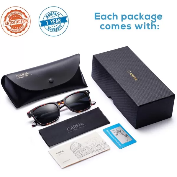 CARFIA Polarized Mens Sunglasses UV400 Protection for Driving Fishing Hiking Golf Outdoor Sport GlassesA2 Grey Lens Tortoise Frame