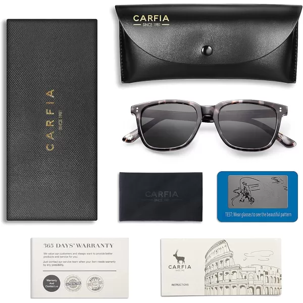 CARFIA Polarized Mens Sunglasses UV400 Protection for Driving Fishing Hiking Golf Outdoor Sport GlassesA2 Grey Tortoise Frame Grey Lens
