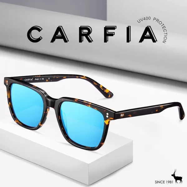 CARFIA Polarized Mens Sunglasses UV400 Protection for Driving Fishing Hiking Golf Outdoor Sport GlassesA3 Blue Mirror