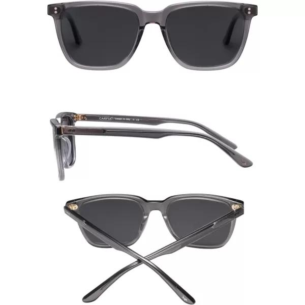 CARFIA Polarized Mens Sunglasses UV400 Protection for Driving Fishing Hiking Golf Outdoor Sport GlassesA3 Grey LensTransparent Grey Frame