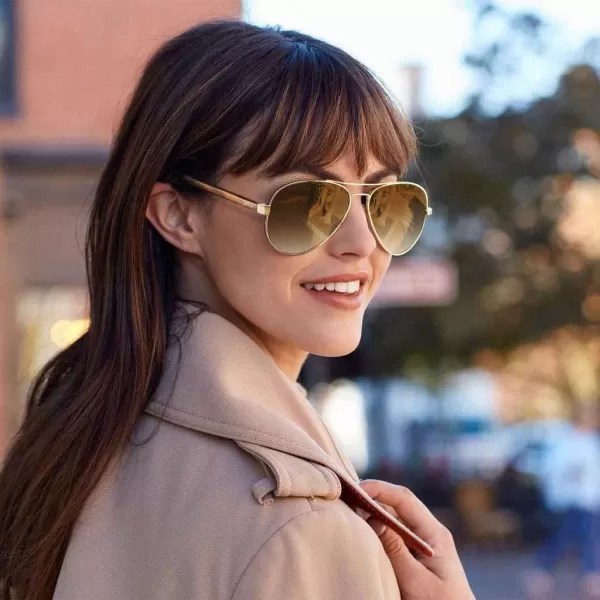 CARFIA Polarized Sunglasses for Women UV Protection Acetate Arms Metal Frame Womans Shades CA32161 Brown Gradient Lens Havana Tortoise Arm