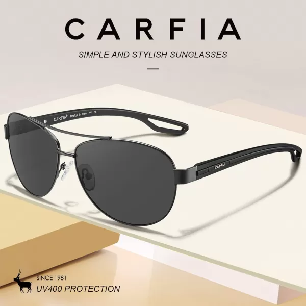 CARFIA Polarized Sunglasses for Women UV Protection UltraLightweight Comfort Metal Frame Driving Glasses CA32104 Grey Lens Matte Metal Frame