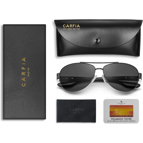 CARFIA Polarized Sunglasses for Women UV Protection UltraLightweight Comfort Metal Frame Driving Glasses CA32104 Grey Lens Matte Metal Frame