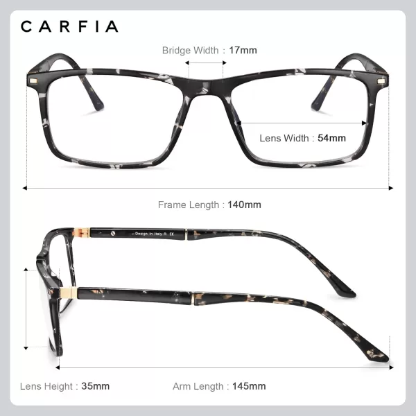 CARFIA Rectangle Blue Light Blocking Glasses for Men UV Protection Computer Gaming GlassesLeopard Frame