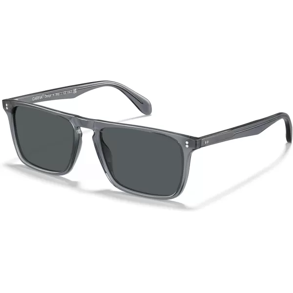 CARFIA Retro Polarized Sunglasses for Men UV Protection Handcrafted Acetate Frame Fashion Cool Sun Glasses CA535726 Transparent Grey Frame Grey Lens