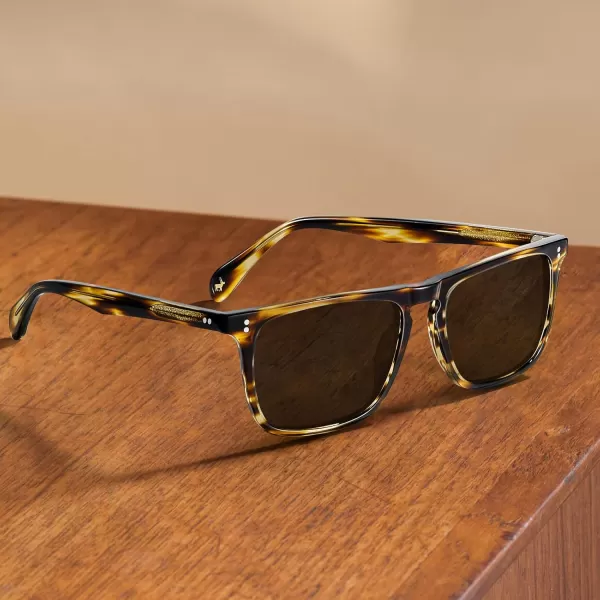 CARFIA Retro Polarized Sunglasses for Men UV Protection Handcrafted Acetate Frame Fashion Cool Sun Glasses CA5357281 Tortoise Frame Grey Lens