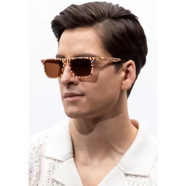 CARFIA Retro Polarized Sunglasses for Men UV Protection Handcrafted Acetate Frame Fashion Cool Sun Glasses CA5357282 Tortoise Frame Brown Lens
