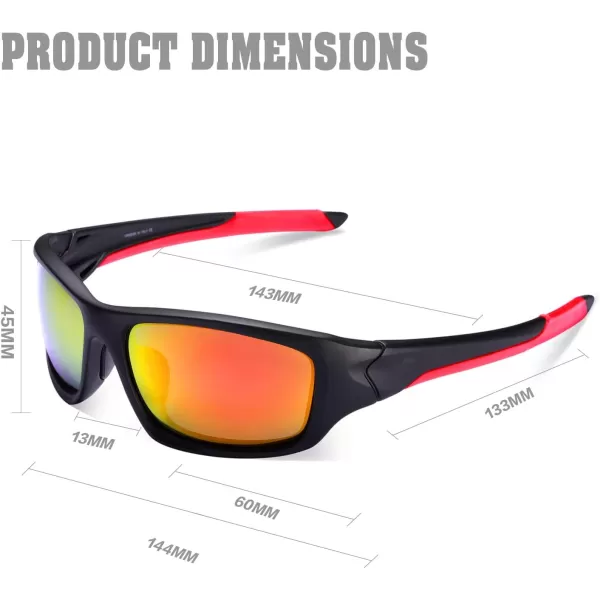 CARFIA Sports Polarized Sunglasses Cycling Running Fishing Sunglasses for Men Women Safety Glasses Goggles Shades 051Rainbow Mirror