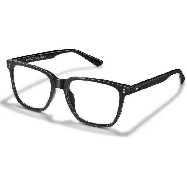 CARFIA Blue Light Blocking Glasses  Square Eyeglasses Filter Blue Ray Computer Game Glasses CA5354A Black Frame Blue Light Glasses