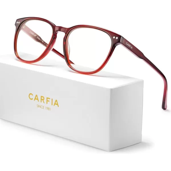 CARFIA Blue Light Glasses for Women Lightweight Cute Computer Gaming Glasses Blue Light Blocker Revo LensesA2 Red Frame Antiblue Lens