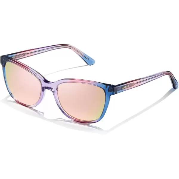 CARFIA Cat Eye Acetate Womens Polarized Sunglasses Small Face Trendy Shades UV Protection Hypoallergenic Handcrafted CA52872 Bluepinkpurple Frame Pink Mirrored Lens