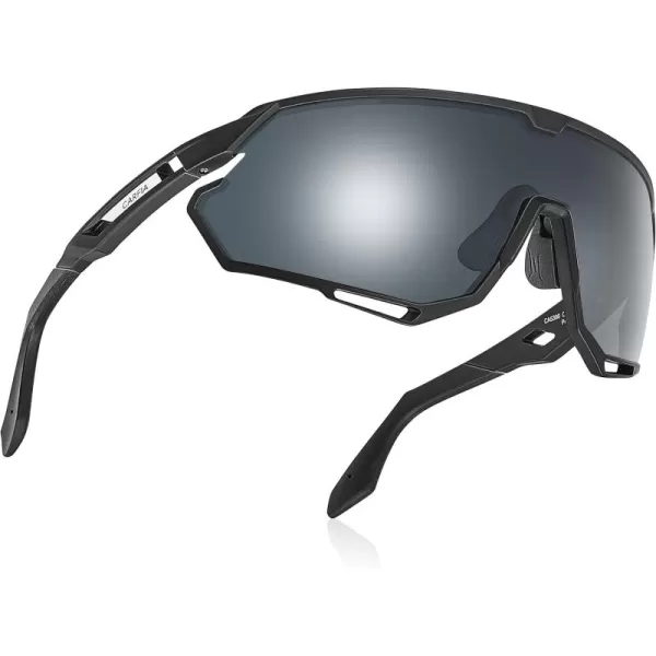 CARFIA Polarized Cycling Glasses Sport Sunglasses for Men 100 UV Blocking Goggles SunglassesBlack